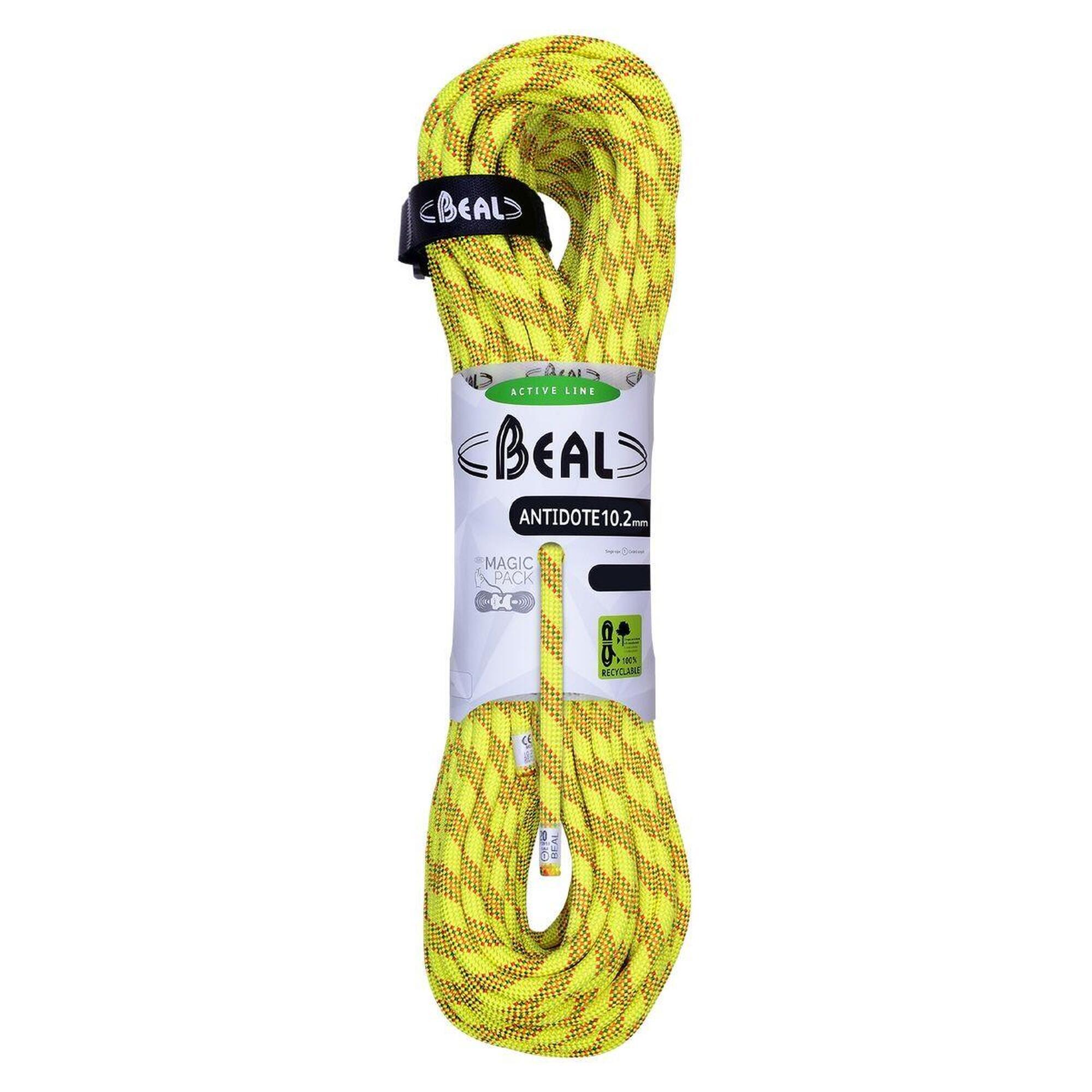 Beal - Corde Dynamique Beal Antidote 10,2 Mm 70 M Jaune, Nylon Bluesign Résistante - Corde D'Escalade - Jaune|orange - Taille Unique - Decathlon
