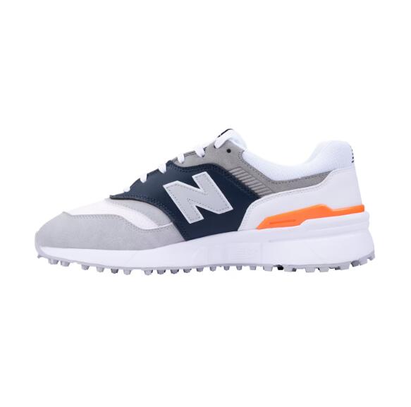 New Balance G 997 SL, Chaussures de golf Hommes, Blanc/Marine/Orange 3/5