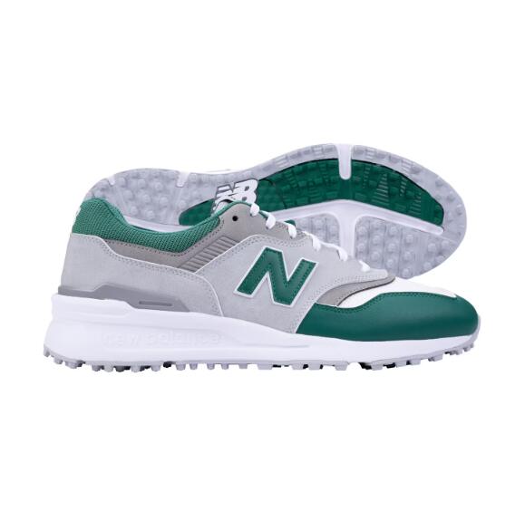 New Balance G 997 SL, Zapatos de Golf Hombre, Blanco/Verde 5/5