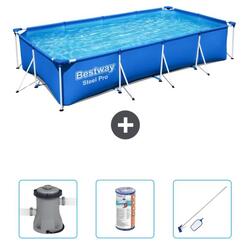 Piscine Rectangulaire Steel Pro - 400x211x81 cm + Accessoires CB54