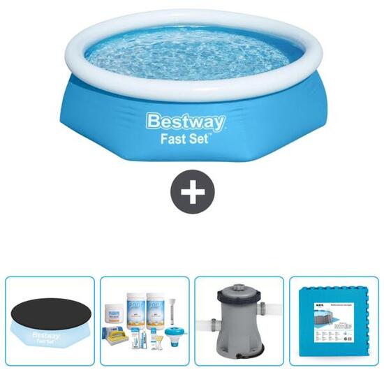 Piscine Gonflable Ronde Fast Set - 244x61 cm + Accessoires CB2