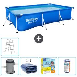 Piscine Rectangulaire Steel Pro - 300x201x66 cm + Accessoires CB19