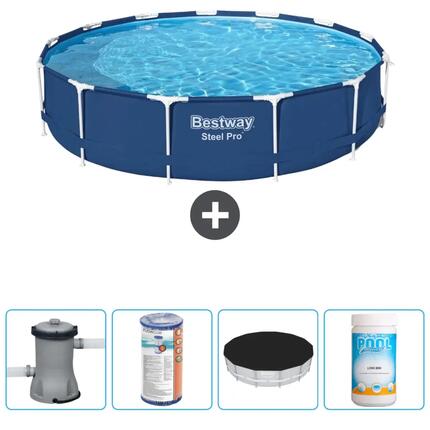 Piscine Ronde Steel Pro - 396x84 cm + Accessoires CB51