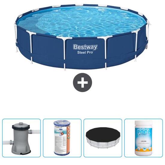 Piscine Ronde Steel Pro - 396x84 cm + Accessoires CB51