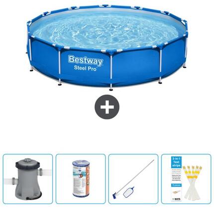 Piscine Ronde Steel Pro - 366x76 cm + Accessoires CB58