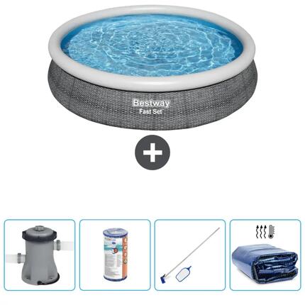 Piscine Gonflable Ronde Fast Set - 366x76 cm + Accessoires CB57