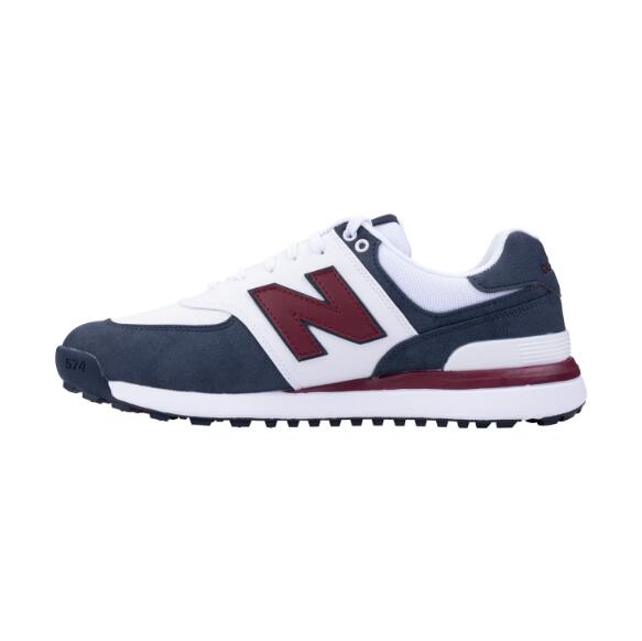 New Balance 574 Greens VS, Chaussures de golf pour hommes, blanc/marine/rouge 3/5