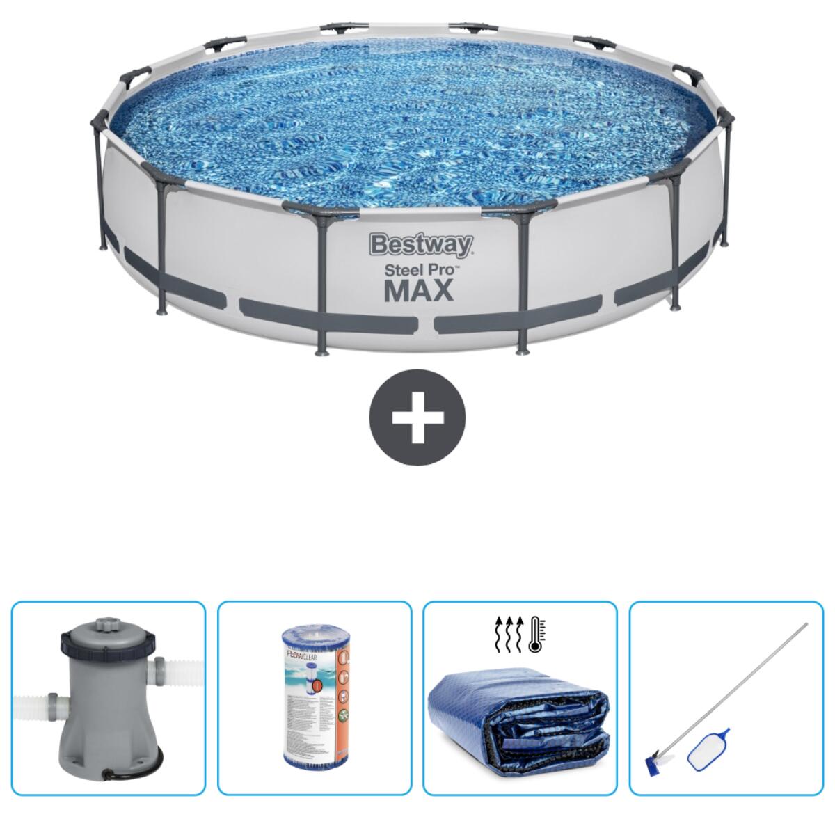 Bestway Steel Pro MAX Rond - 366x76 cm + Accessoires CB54 1/6