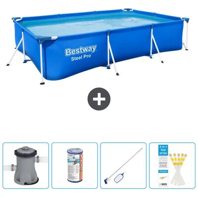 Bestway steel pro rechthoekig - 300x201x66 cm + accessoires cb58