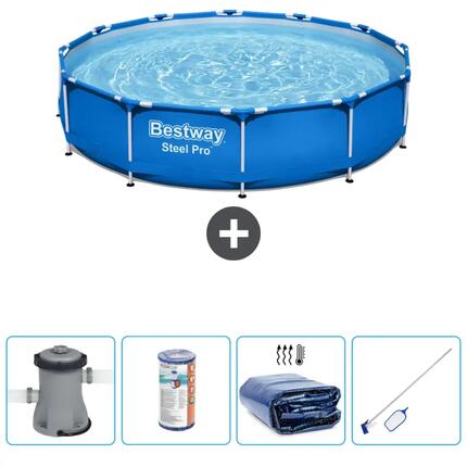 Piscine Ronde Steel Pro - 366x76 cm + Accessoires CB54