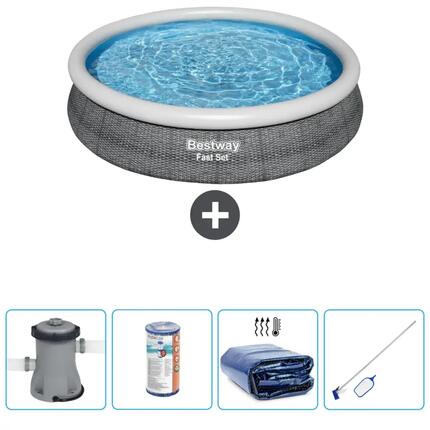 Piscine Gonflable Ronde Fast Set - 366x76 cm + Accessoires CB54