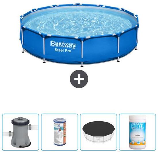 Piscine Ronde Steel Pro - 366x76 cm + Accessoires CB51