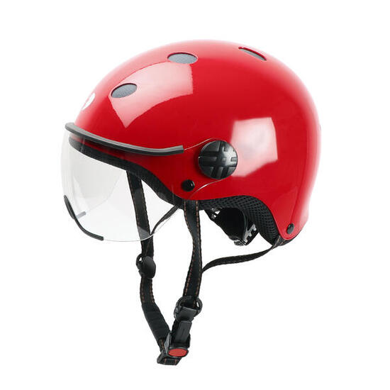 CITY Fahrradhelm mit farbigem Visier CHERRY