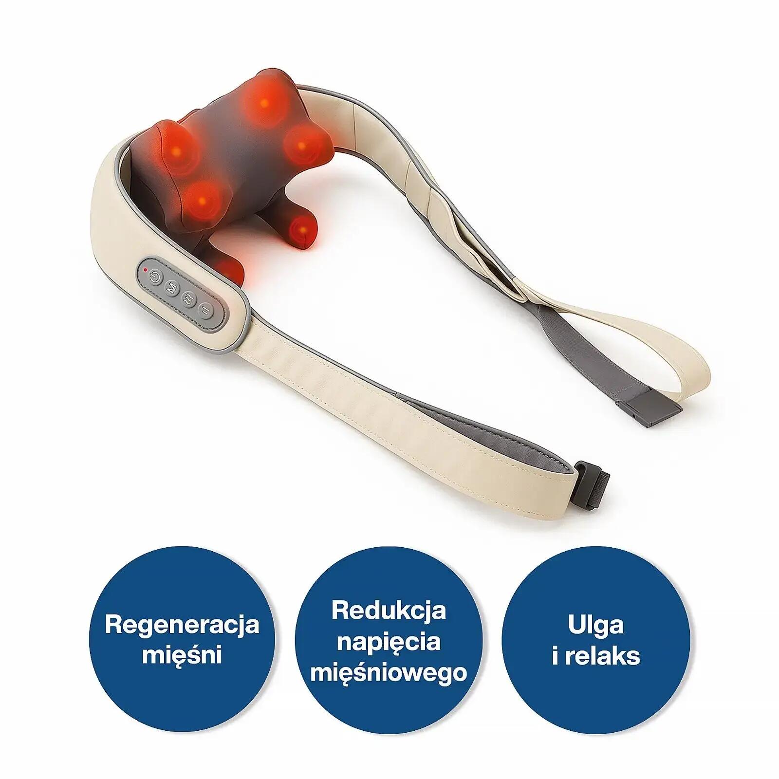 Masażer ugniatający Shiatsu 3D do szyi, karku MEDIVON Sooth + Torba 3/7
