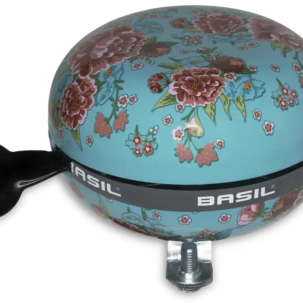 Basil Bloom - Stylish Bicycle Bell - 80 mm - Light Green with Floral Design