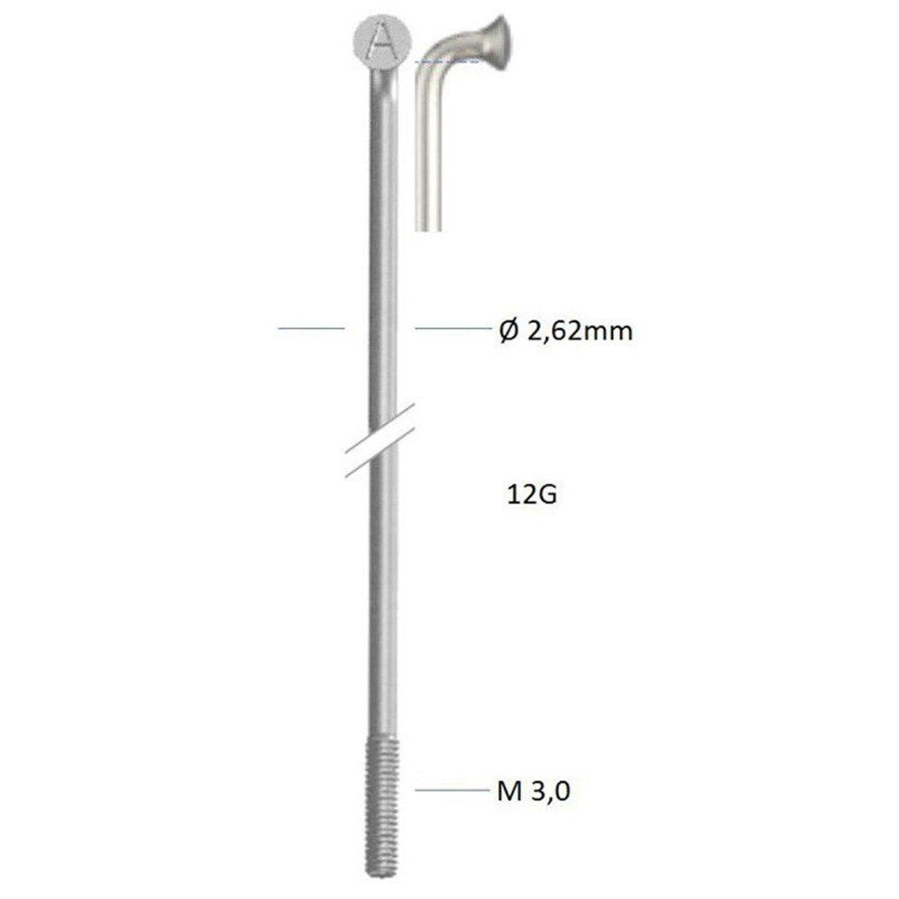 ALPINA Raggi Alpina in zinco 12-296 senza nipplo, argento (144 pezzi).