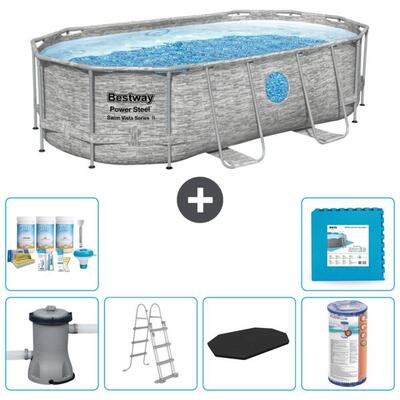 Bestway power steel ovaal - 427x250x100 cm + accessoires cb30