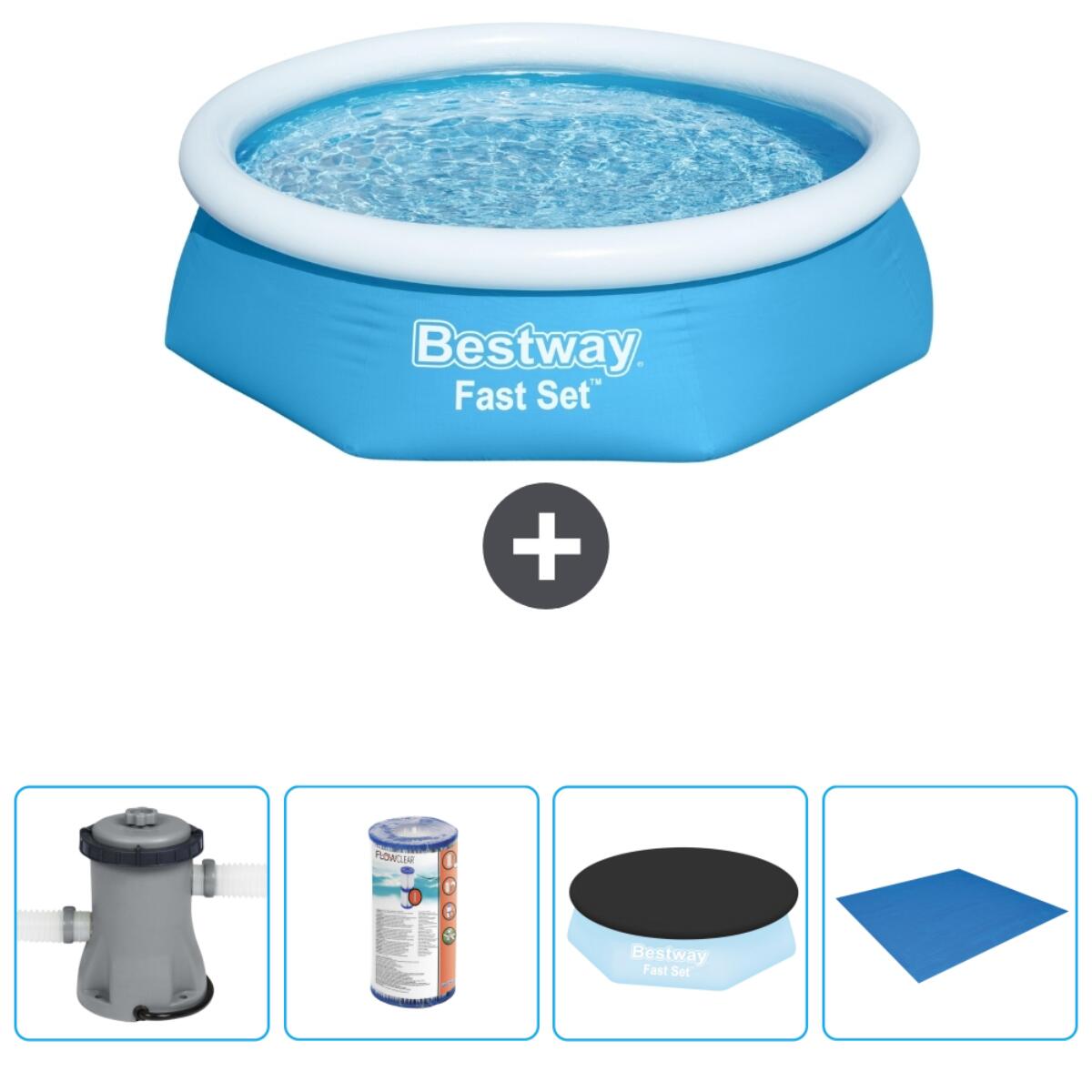Bestway Fast Set Rond - 244x61 cm + Accessoires CB52 1/6