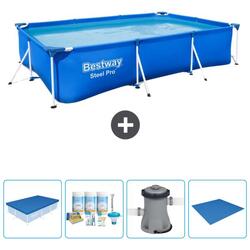 Piscine Rectangulaire Steel Pro - 300x201x66 cm + Accessoires CB1