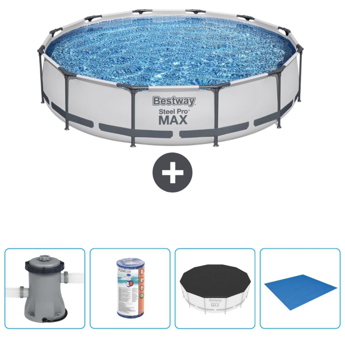 Bestway Steel Pro MAX Rond - 366x76 cm + Accessoires CB52 1/6