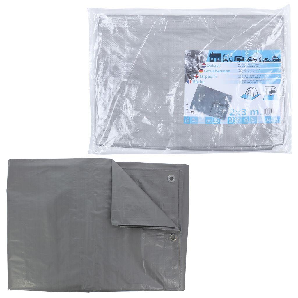 BASIC-FIT Robustes wasserdichtes Tarpaulin 2x3 m Grau