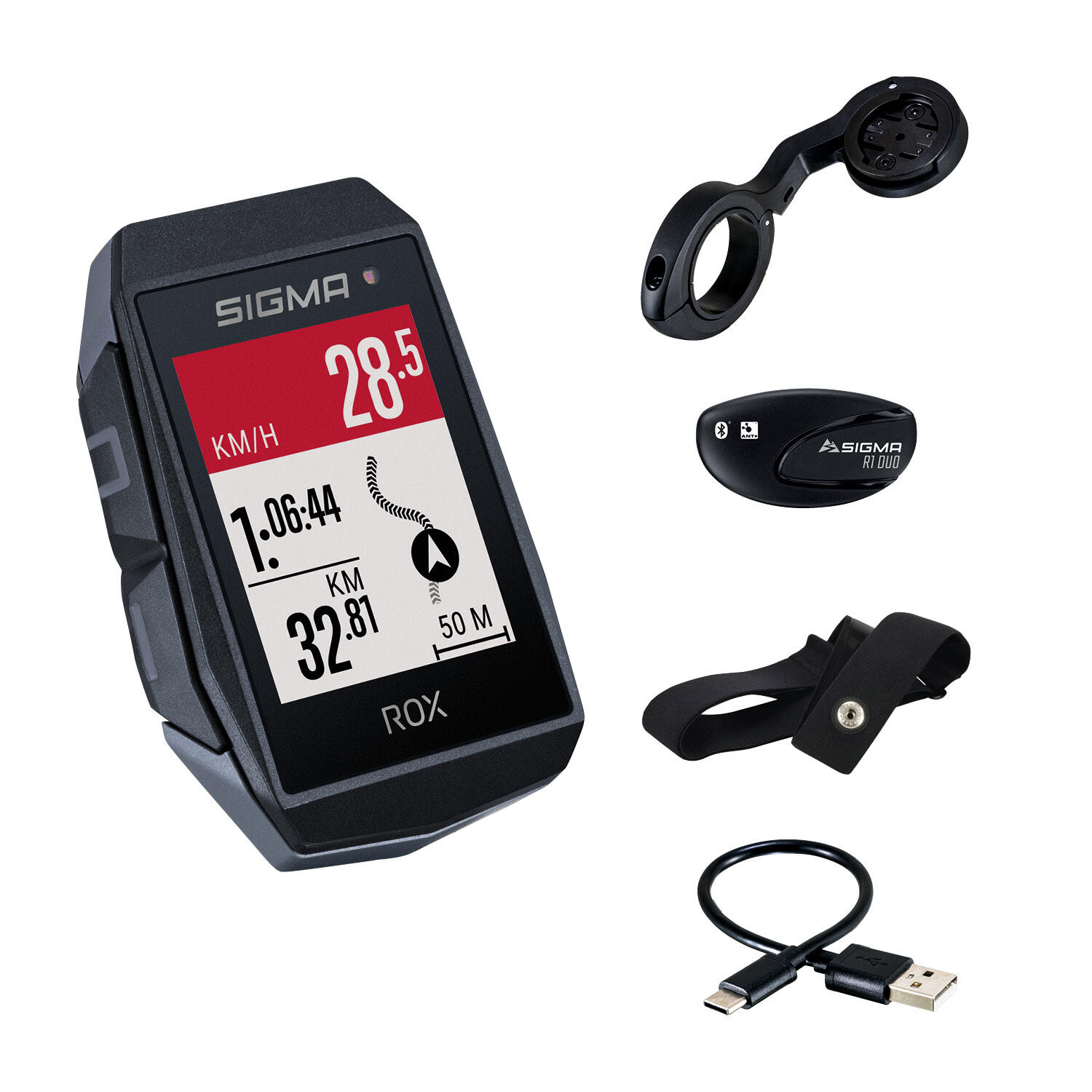 ROX 11.1 EVO ZWART GPS FIETSCOMPUTER - CARDIO PACK 1/8
