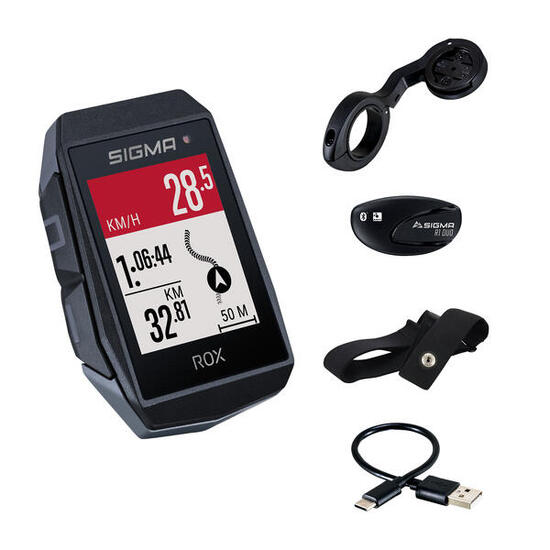 COMPUTER DA BICICLETTA GPS ROX 11.1 EVO NERO - CONFEZIONE CARDIO