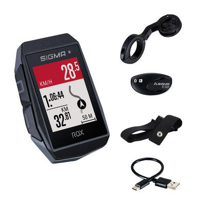 Rox 11.1 evo zwart gps fietscomputer - cardio pack