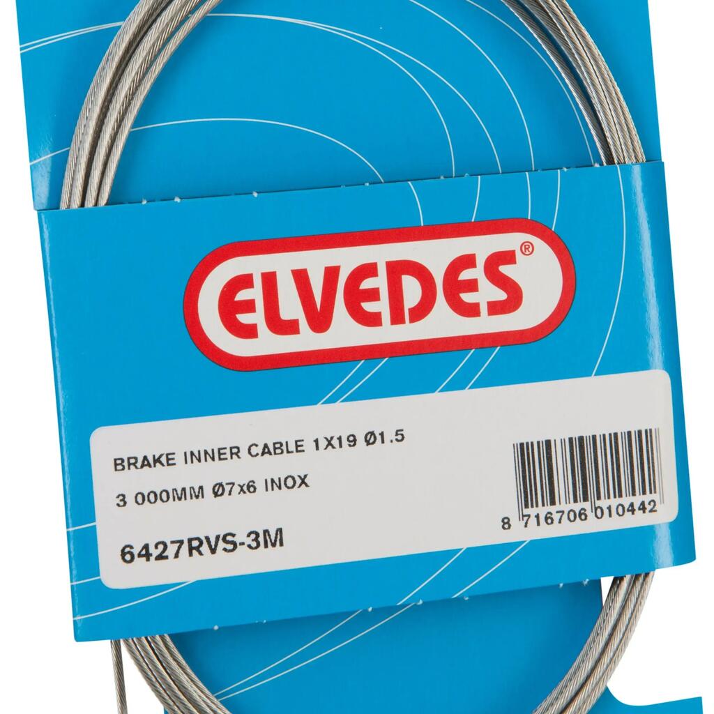 Elvedes Rear Brake Inner Cable Stainless Steel 4m - 2 Nipples