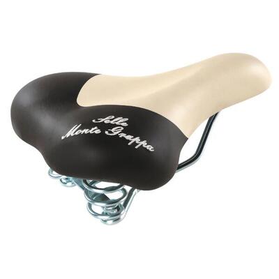 Selle monte grappa monte grappa zadel fashion met veer cream/zwart