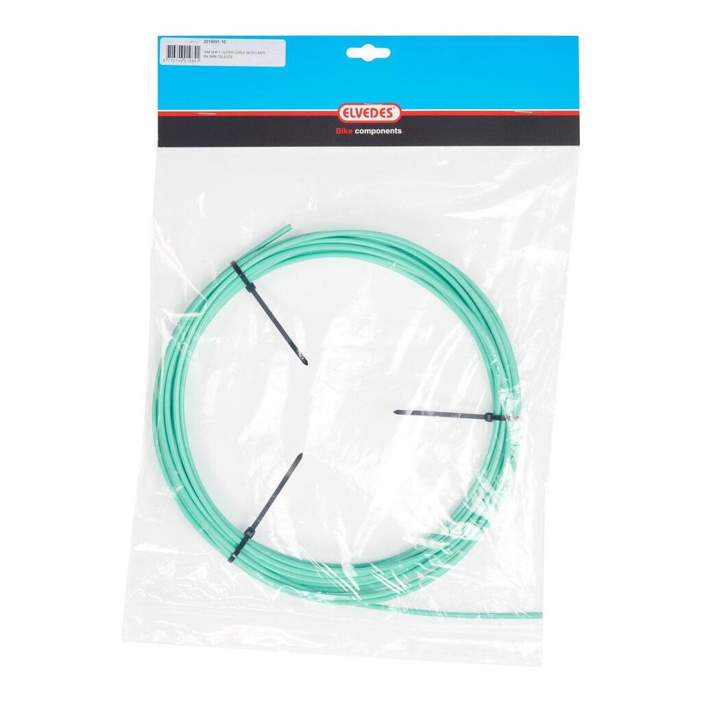 Elvedes Schakel outdoor shift cable — 10 m Ø4.2 mm, Teflon-lined, celeste green.