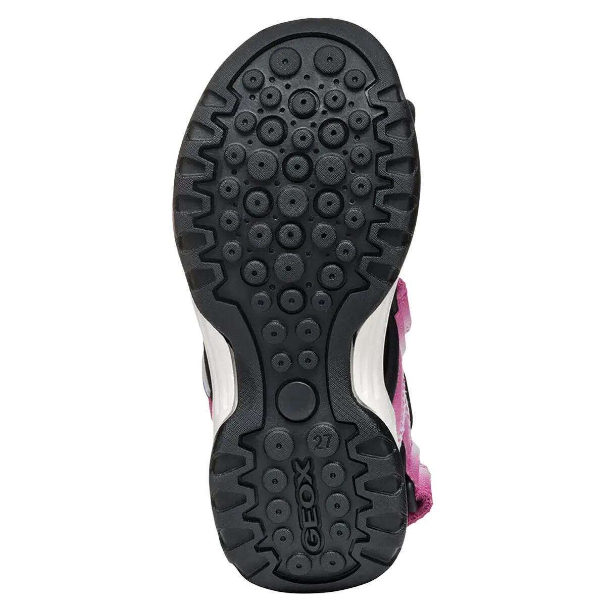 Sandalen "J Borealis" Mädchen Fuchsie/Schwarz 3/4