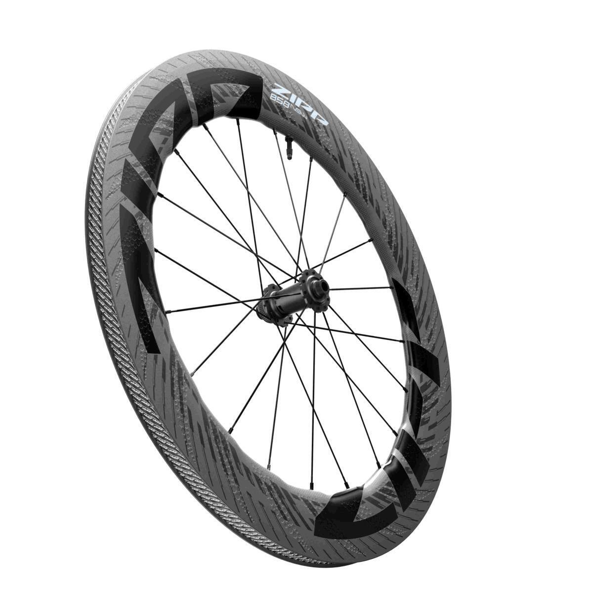 ZIPP Voorkant fietsvelg met tubeless band Zipp 858 Nsw CL 700C MY2023