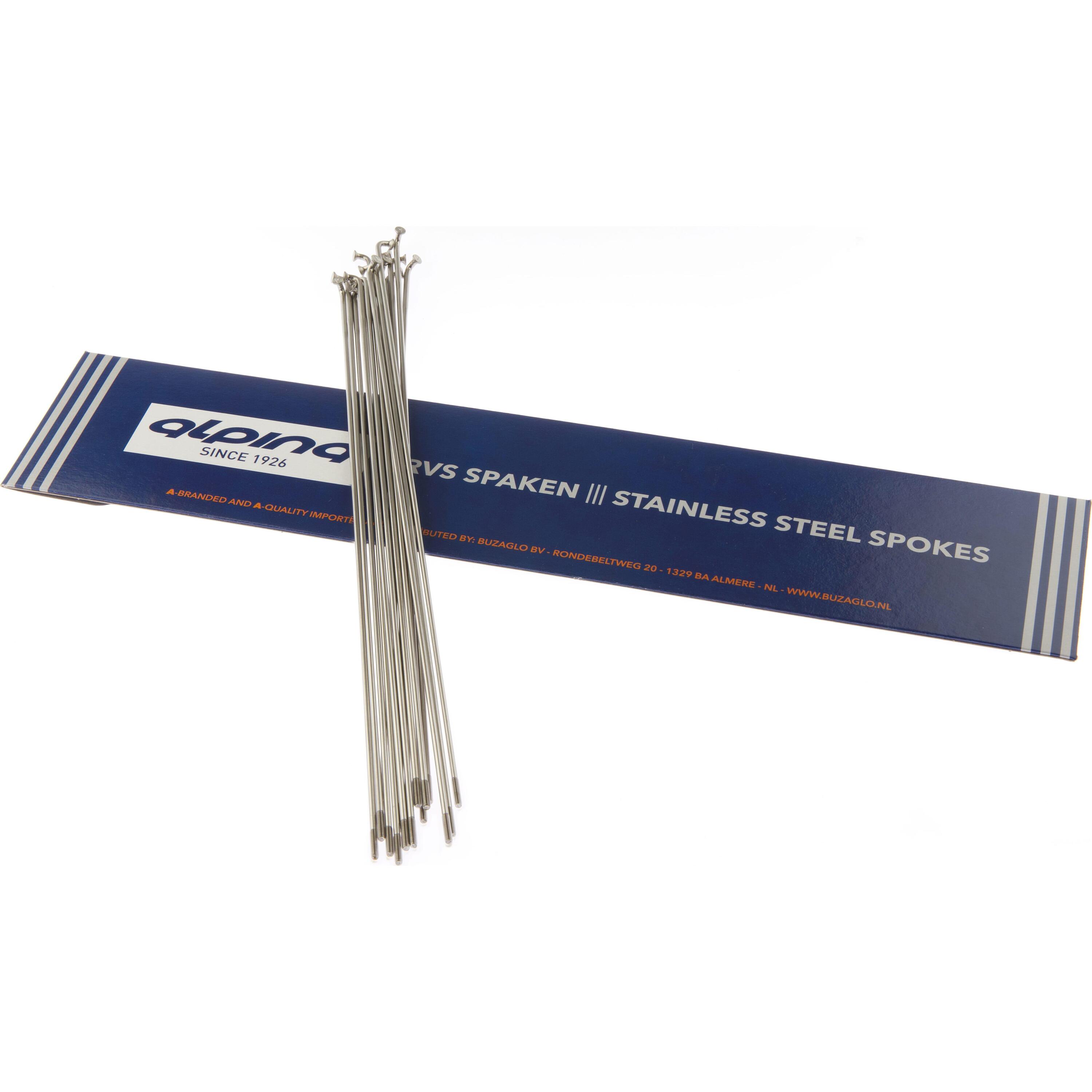 ALPINA Nipples per raggi Alpina in acciaio inox 276 mm, set 18, argento.