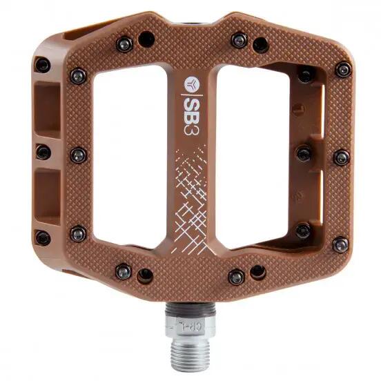 Pair of SB3 Flat Pedals Kroma Composite Brown