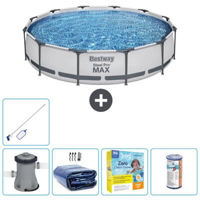 Bestway steel pro max rond - 366x76 cm + accessoires cb20
