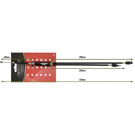 VWP BMX au-dessus du câble de frein Cpl. M Stelb. 475 mm Black Freestyle