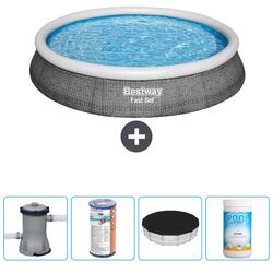 Piscine Gonflable Ronde Fast Set - 396x84 cm + Accessoires CB51