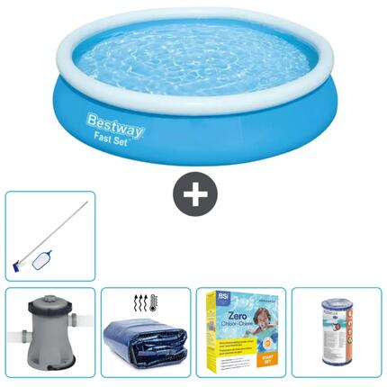 Piscine Gonflable Ronde Fast Set - 366x76 cm + Accessoires CB20