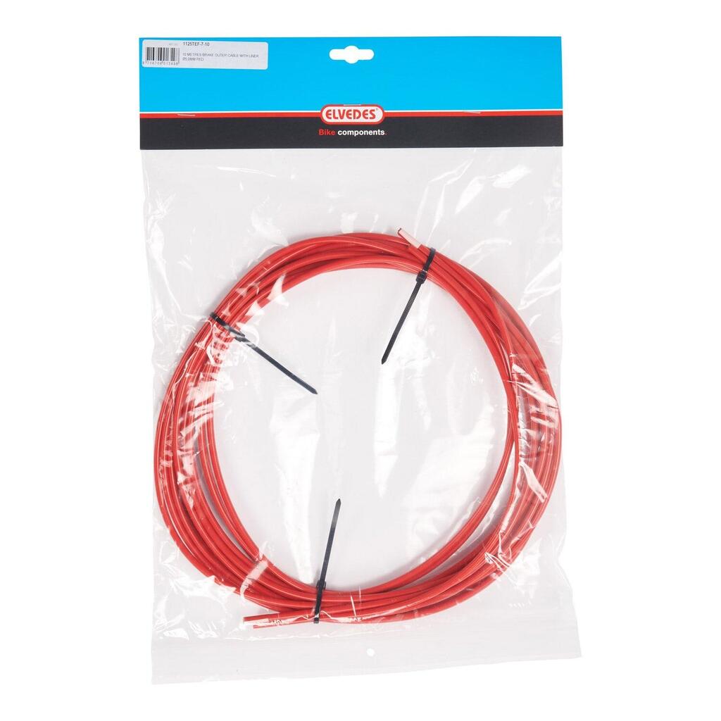 Elvedes Brake Outer Cable Housing 5 mm x 10 m — Red Liner.