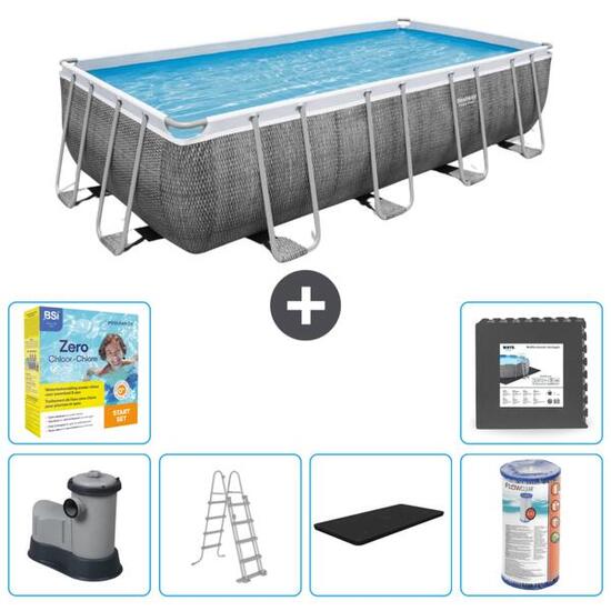 Piscine Rectangulaire Power Steel - 549x274x122 cm + Accessoires CB35