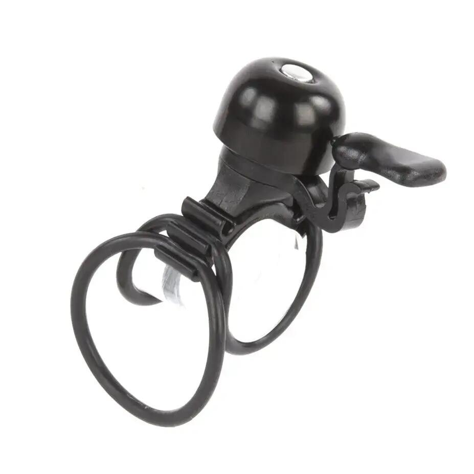 NietVerkeerd 23 mm Mini Bell with Elastic Band, Black, Steel.