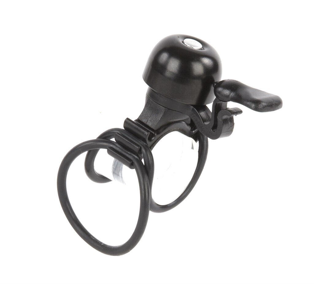 NietVerkeerd Minibel 23 mm metalowy dzwonek z gumką, czarny