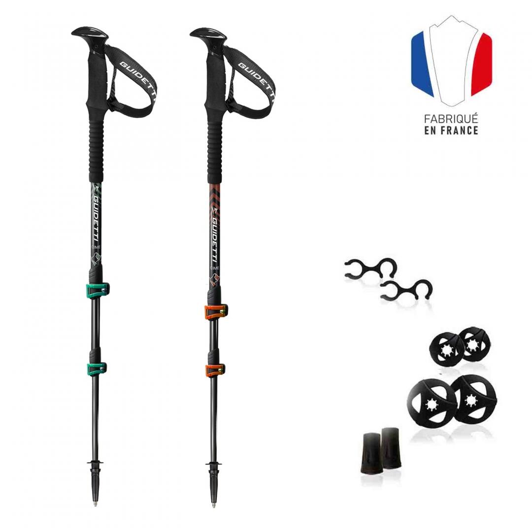 Guidetti - Bâtons De Randonnée Télescopiques Carbone / Alu- Cime Mélèze - Bâton De Randonnée - Vert - 125 Cm - Decathlon