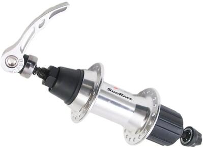Sunrace achternaaf hbm53 8/9-speed, 36-gaats met snelspanner, zilver.