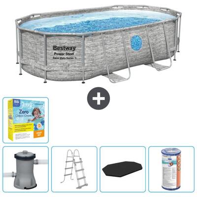 Bestway power steel ovaal - 427x250x100 cm + accessoires cb33