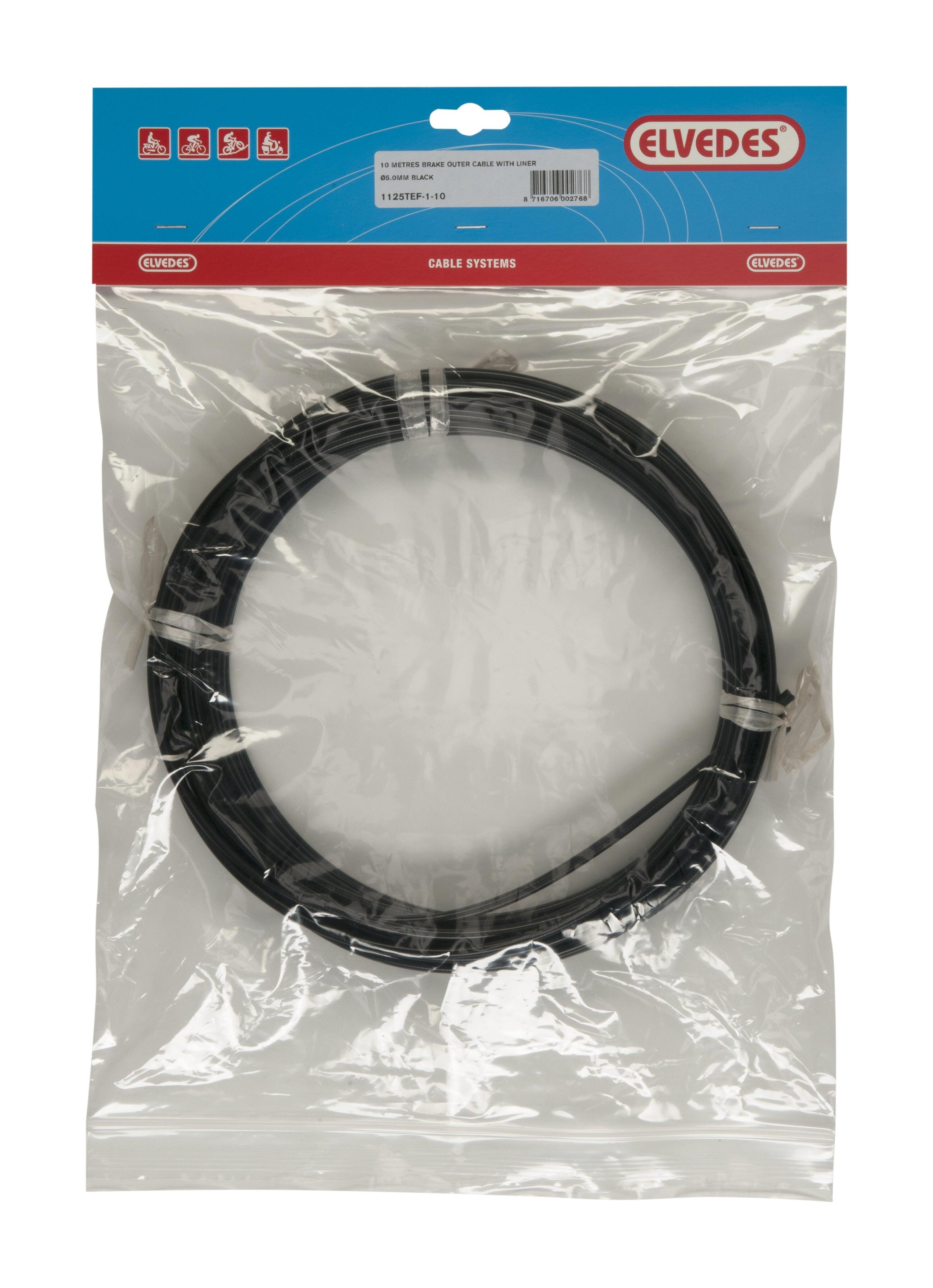 ELVEDES Elvedes Rem Buitenkabel Ø5,0mm - 10 Meter Zwart