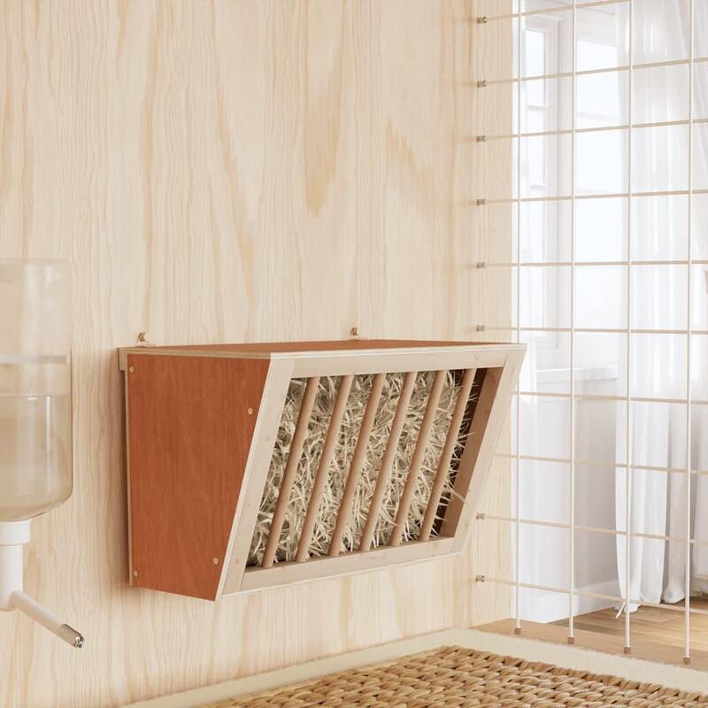 VidaXL Hooiruif pour lapins – Bois de pin massif 37x18.5x23 cm