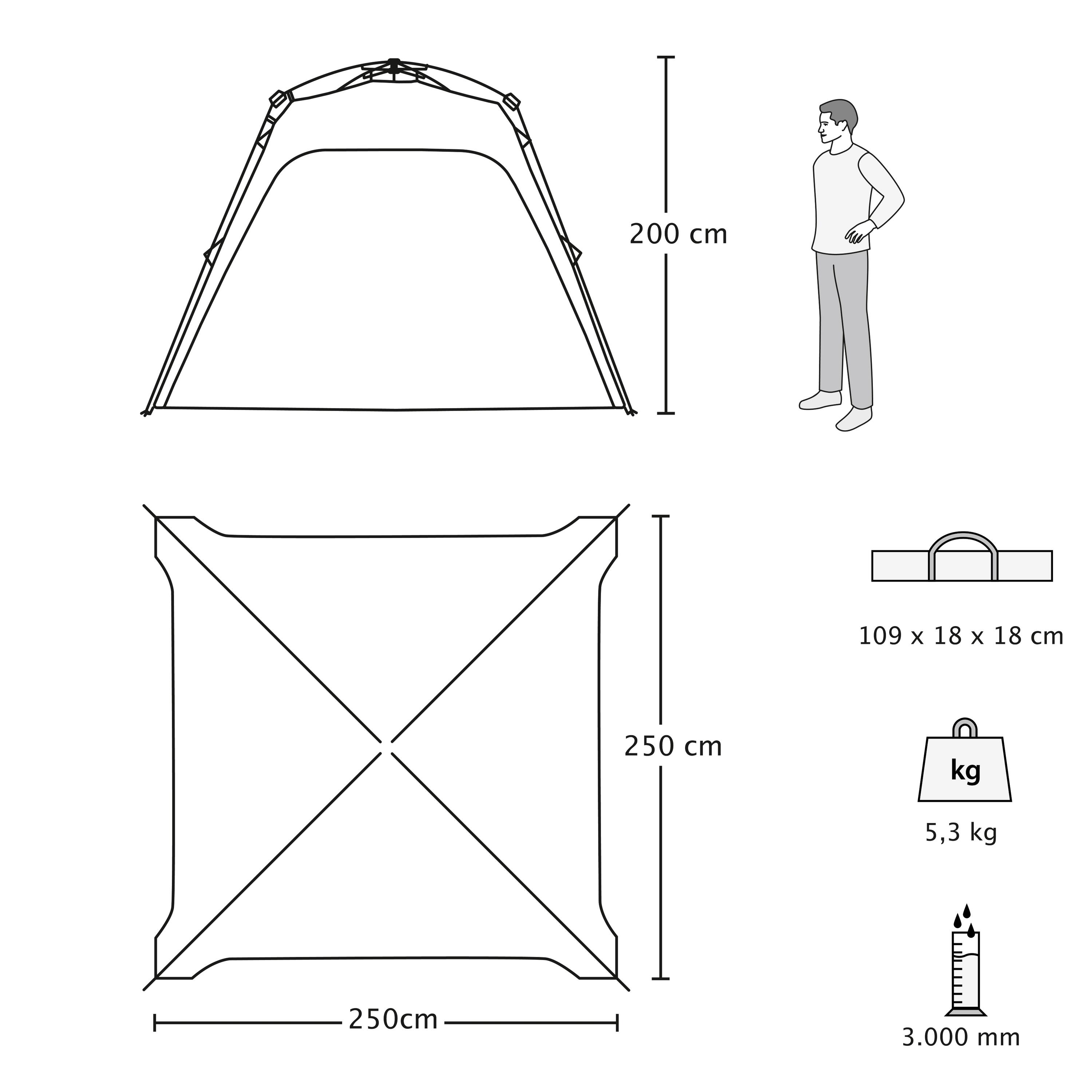 Abri de jardin Alabama - 250x250 cm - UV 50+ & imperméable - Mint 2/7