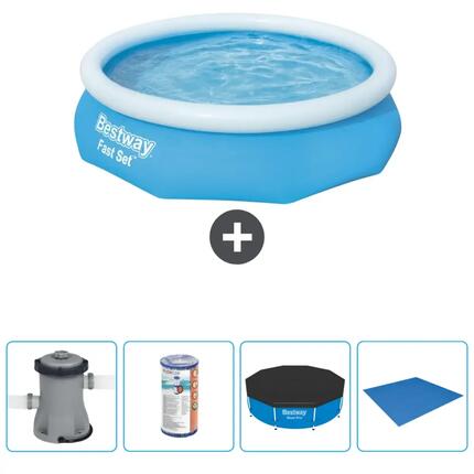 Piscine Gonflable Ronde Fast Set - 305x76 cm + Accessoires CB52